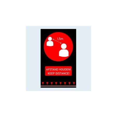 Logomat Nylon "Houd Afstand Personen" afm. 90x150cm