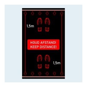 Logomat Nylon "Houd Afstand Voeten" afm. 90x150cm