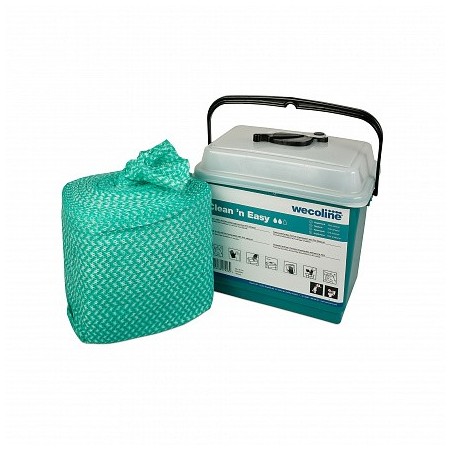 Wecoline Clean 'n Easy Hygiënische Doeken Groen 70% Ethanol Emmer 150 stuks