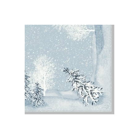 Duni Dunisoft Servetten 40x40cm 2-lgs 1/4-vouw Winter Mornings Pak 60 stuks - Op is op