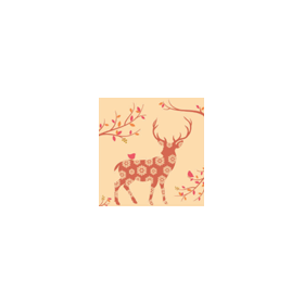 Tork Premium Servetten 39x39cm 1/4-vouw Autumn Deer Terracotta Luxe Pak 50 stuks - Op is op