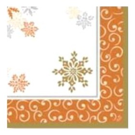 Duni Classic Servetten 40x40cm 4-lgs 1/4-vouw Christmas Charm Champagne Pak 50 stuks - Op is op
