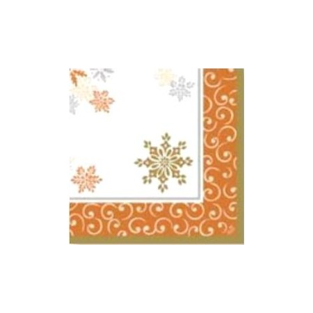 Duni Classic Servetten 40x40cm 4-lgs 1/4-vouw Christmas Charm Champagne Pak 50 stuks - Op is op