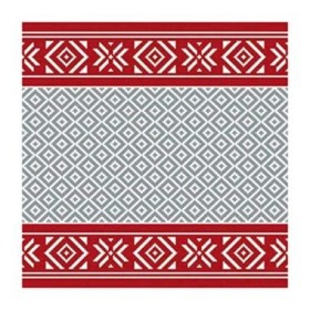 Duni Celstof Servetten 33x33cm 3-lgs 1/4-vouw Winter Feeling Red Pak 50 stuks - Op is op