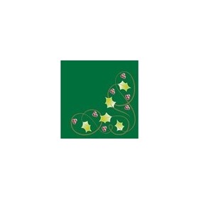 Tork Advanced Servetten 33x33cm 2-lgs 1/4-vouw Xmas Berries Green Pak 125 stuks - Op is op