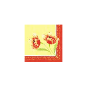 Duni Celstof Servetten 40x40cm 3-lgs 1/4-vouw Spring Tulip Pak 250 stuks - Op is op