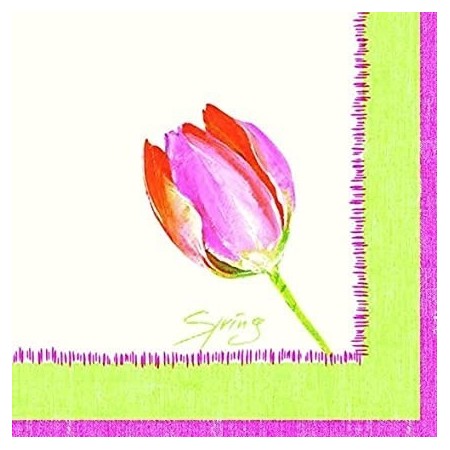Duni Dunilin Servetten 40x40cm 1/4-vouw Pink Tulip Luxe Pak 50 stuks - Op is op