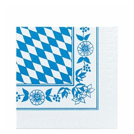 Duni Celstof Servetten 33x33cm 3-lgs 1/4-vouw Beierse Ruit Pak 250 stuks