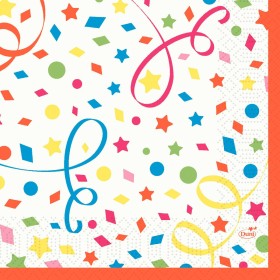 Duni Celstof Servetten 33x33cm 3-lgs 1/4-vouw Confetti Pak 250 stuks - Op is op