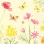 Duni Celstof Servetten 33x33cm 3-lgs 1/4-vouw Poppy Field Pak 250 stuks