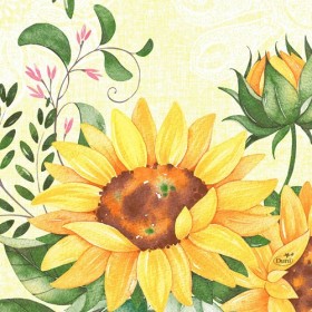 Duni Celstof Servetten 33x33cm 3-lgs 1/4-vouw Sunflower Pak 250 stuks - Op is op