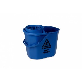 Wecoline Spaanse Mopemmer 12L Blauw met Wringkorf en Waarschuwingsdriehoek