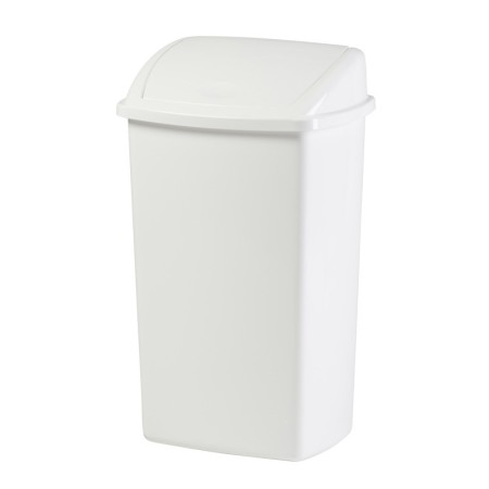 Afvalbak met Swing Deksel 50L Wit