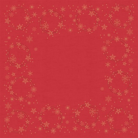 Duni Dunicel Napperons 84x84cm Star Shine Red Pak 10 stuks