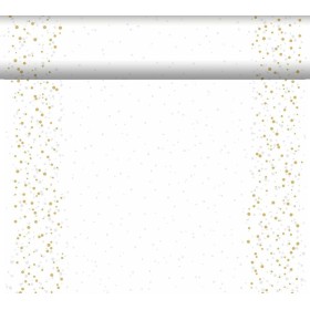 Duni Dunicel Tafelloper Rol 24mx40cm (Perforatie 1,20m) Golden Stardust White
