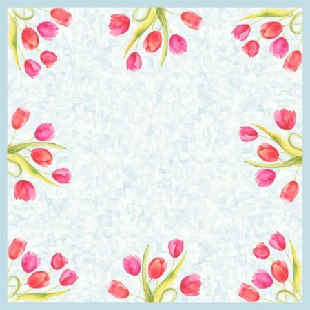 Duni Dunicel Napperons 84x84cm Painted Tulips Pak 10 stuks
