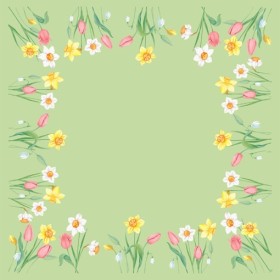 Duni Dunicel Napperons 84x84cm Spring Melody Pak 10 stuks